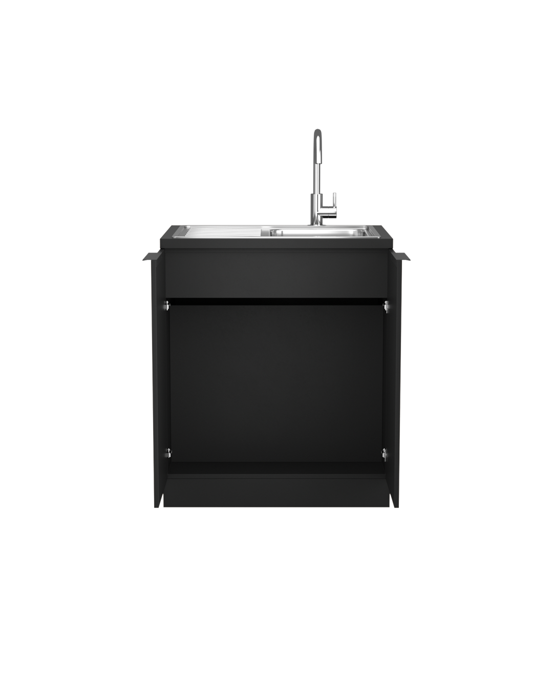 Colorbar lavabo - Armoire de lavage noire - Lavabo chromé